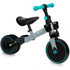 Дитячий біговел-велосипед MoMi LORIS 4 в 1 grey-turquoise
